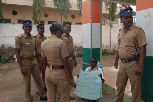 Protest against the release of seven persons